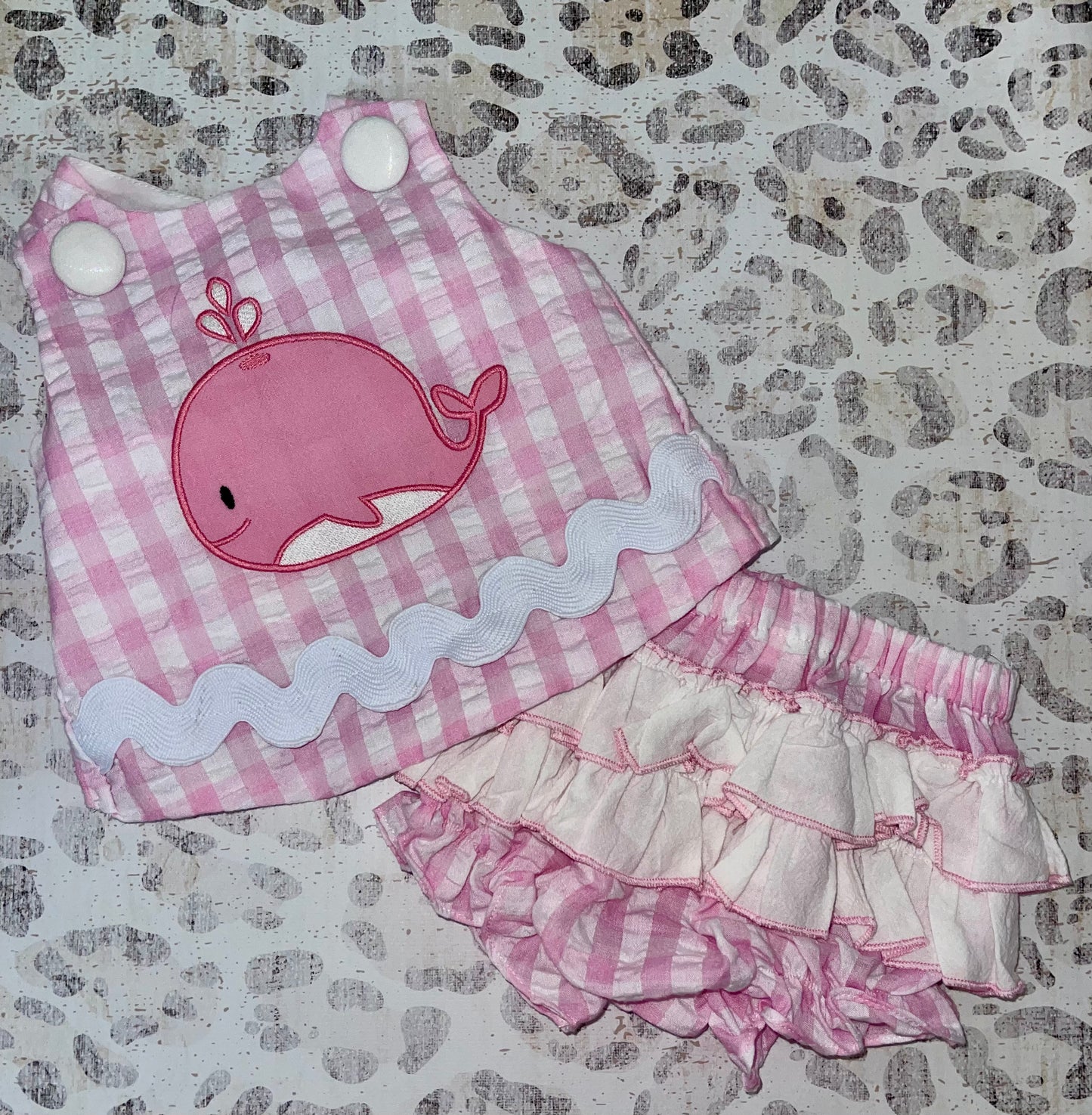 Lil Cactus Pink Whale pinafore Set