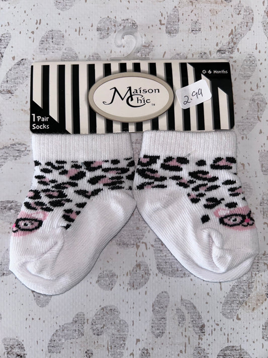 Maíson Chíc Pink Leopard Socks