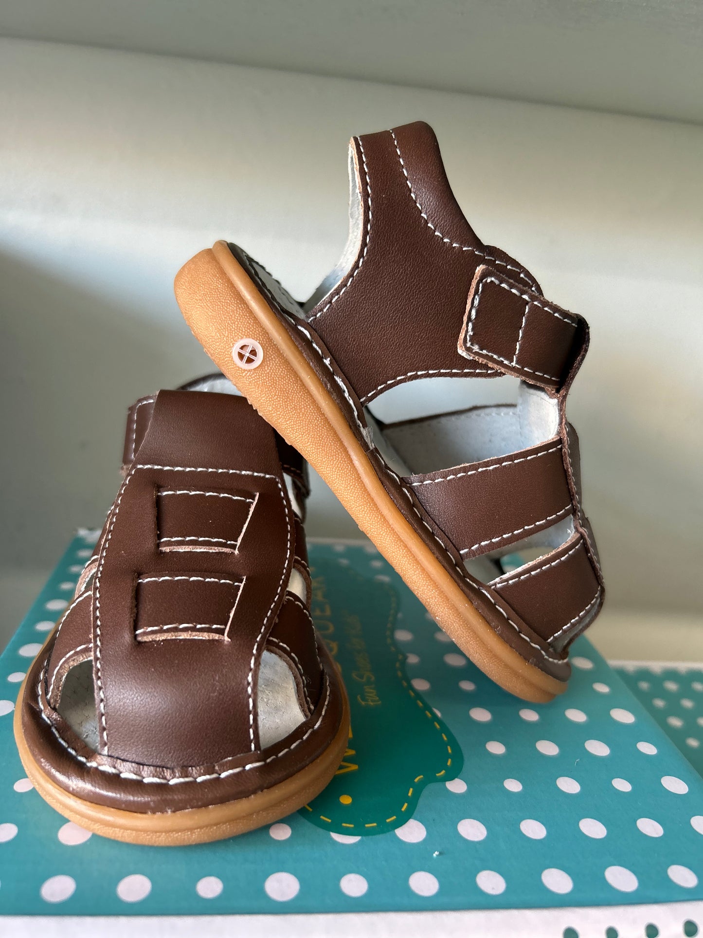 WEE SQUEAK Fisherman Brown Sandal