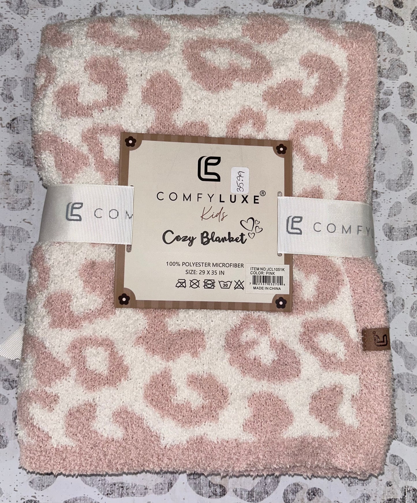 COMFYLUXE Kids Pink Leopard Cozy Blanket