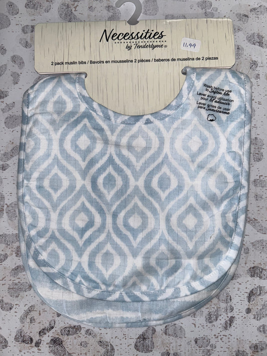 Necessities by TenderTyme Blue 2 pack Muslin Bibs