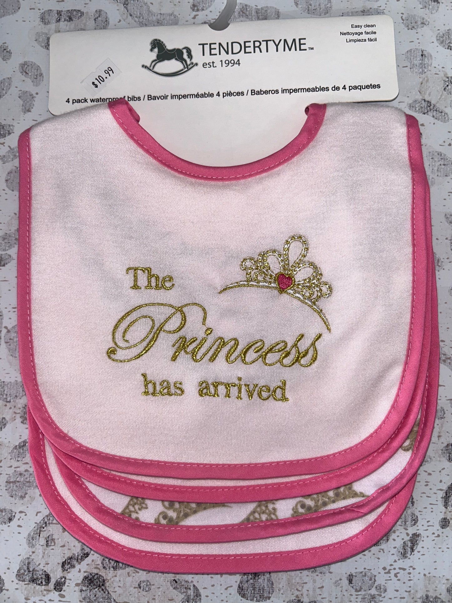 TenderTyme Princess 4 Pack Waterproof Bibs