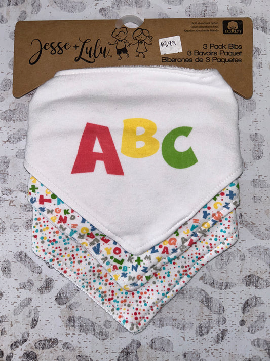 Jesse & Lulu 3 Pack ABC Bibs