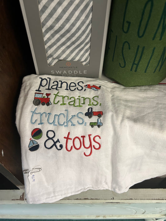 Planes, Trains... Burp Cloth