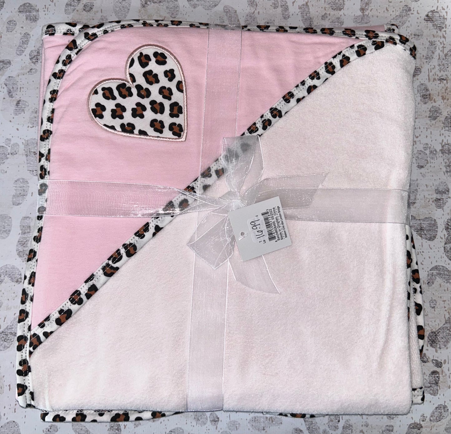 London Bridge Pink & Leopard Hooded Towel