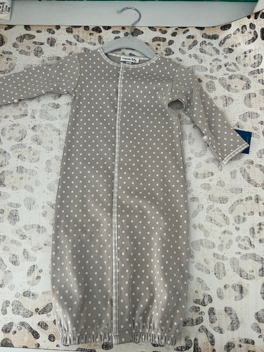 Magnolia Baby Gray gown with white dots