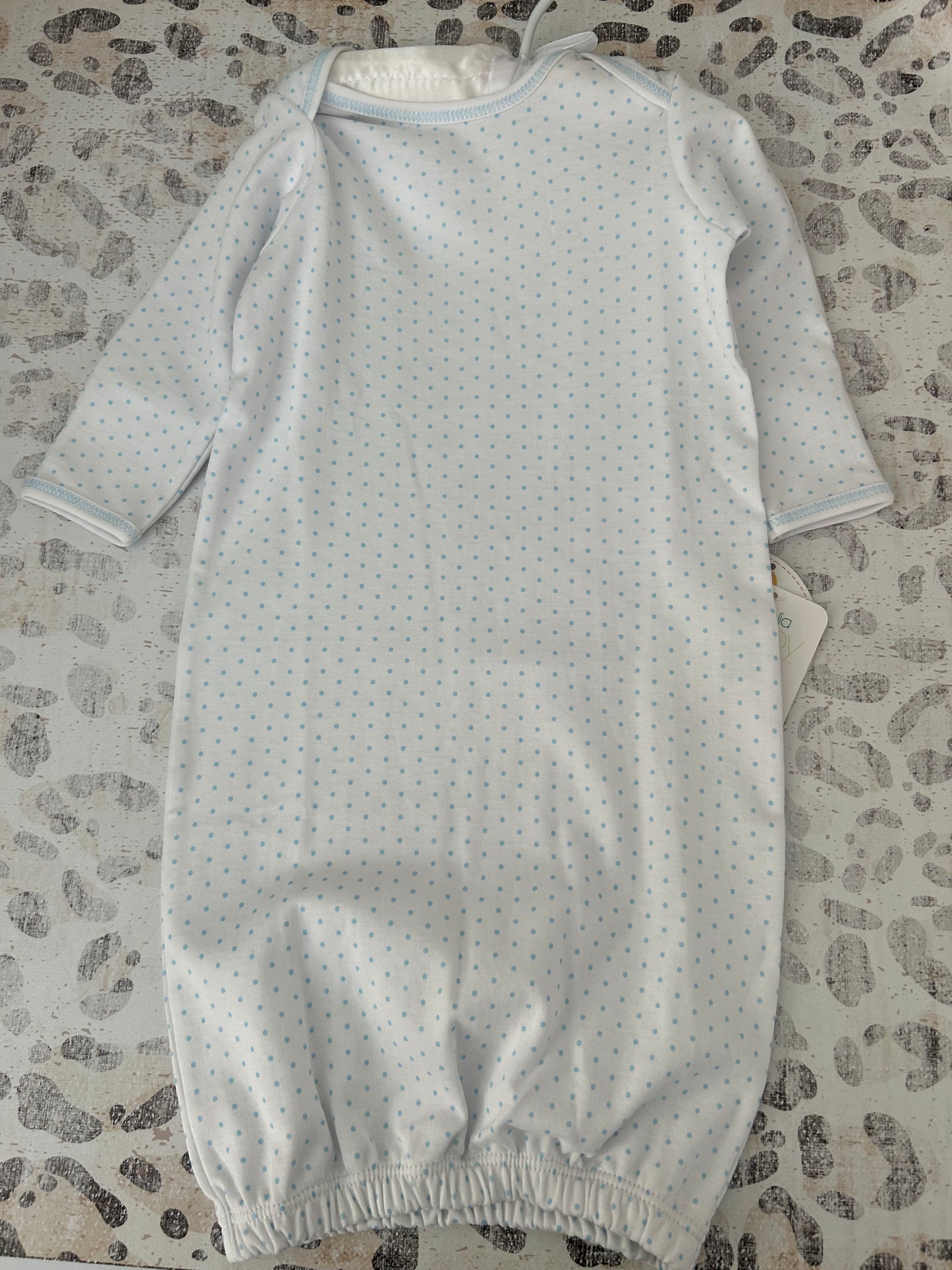 Magnolia Baby White gown with blue dots