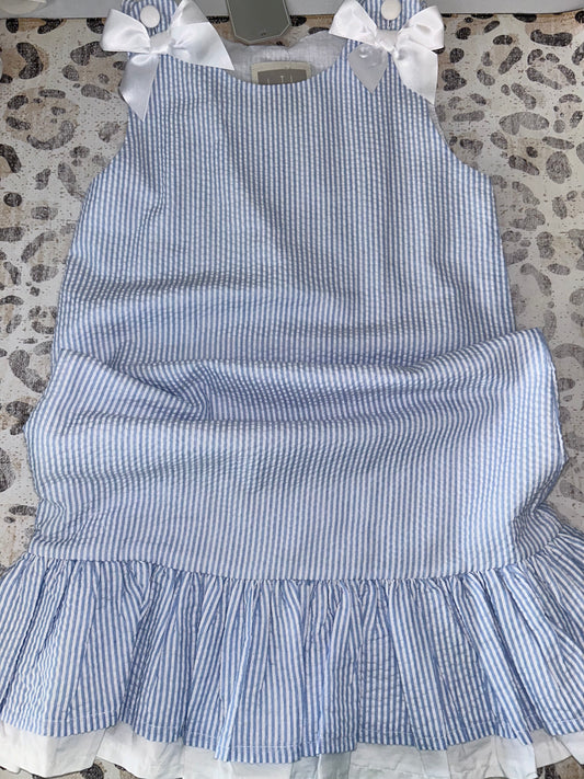 Lil Cactus Blue Seersucker Dress