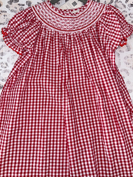 Lil Cactus Red & White Check Dress