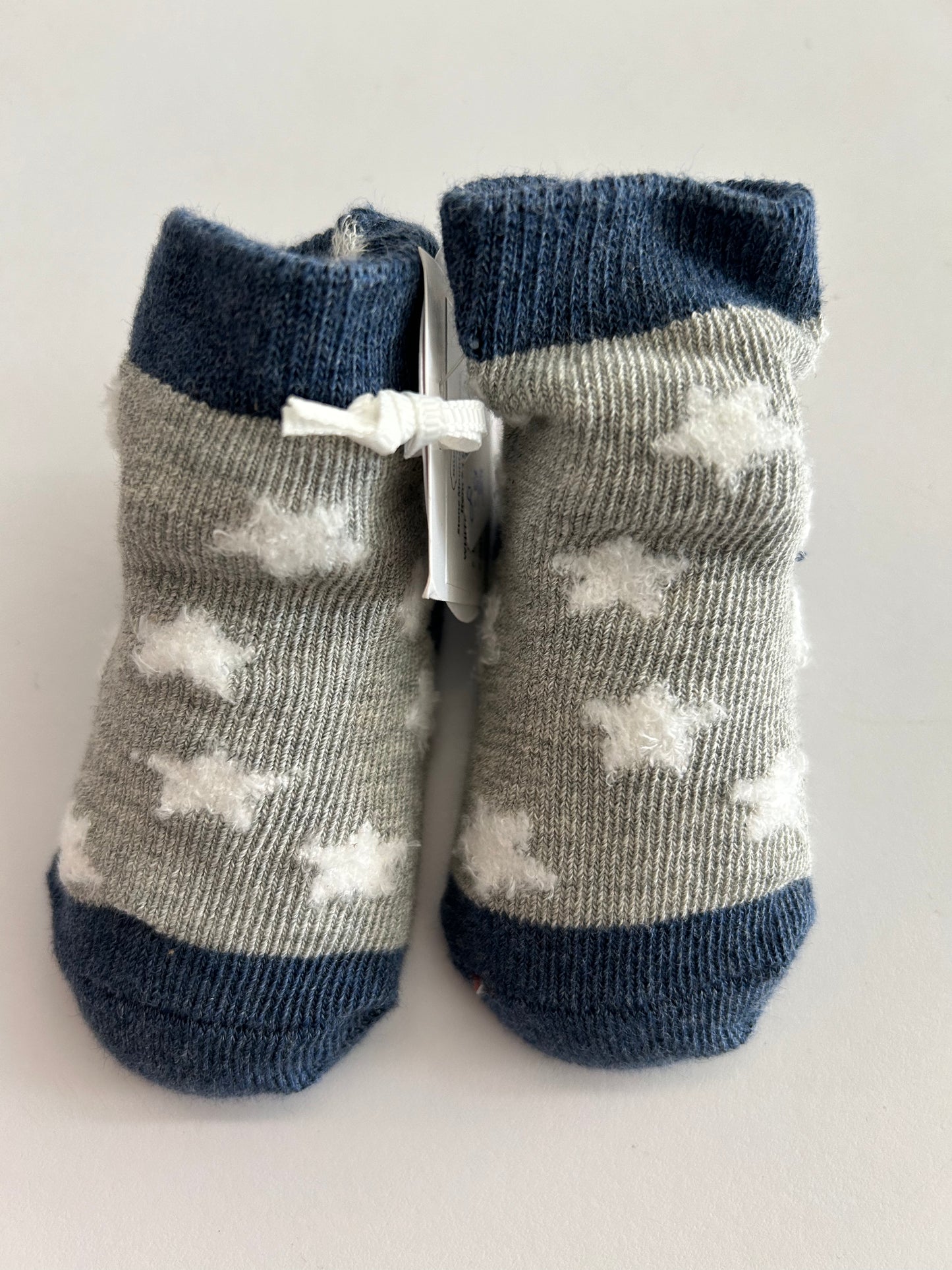 Mudpie White Chenille Star Socks