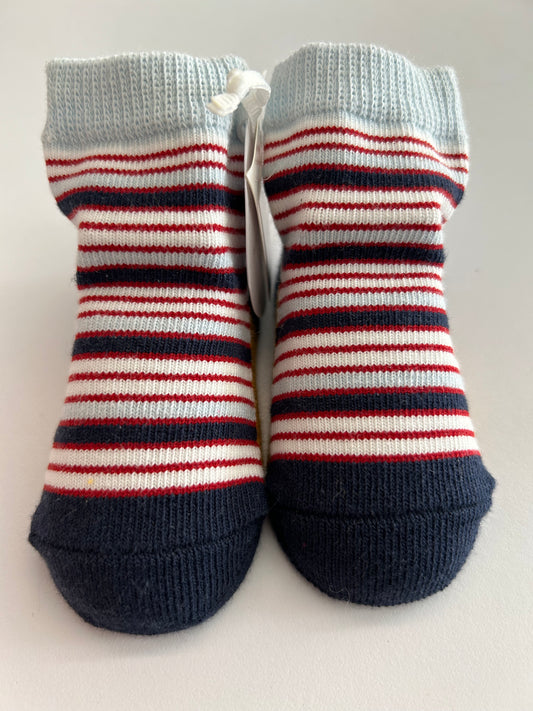 Mudpie Blue & Red Stripe Socks