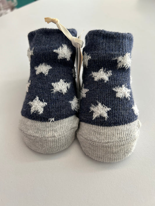 Mudpie Navy Chenille Star Socks