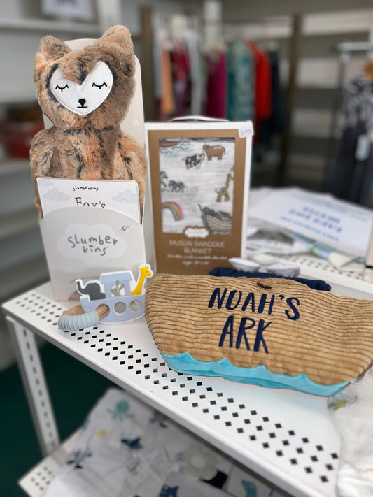 Fox Story book, Noah's ArkTeether, Noah's Ark Swaddle, & Noah's Ark Toy - Corkren