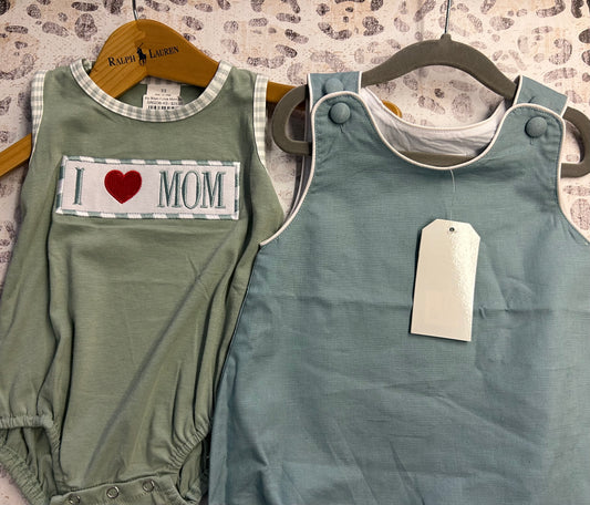 I love mom bubble, LC denim blue bubble - Baby Boy Vice