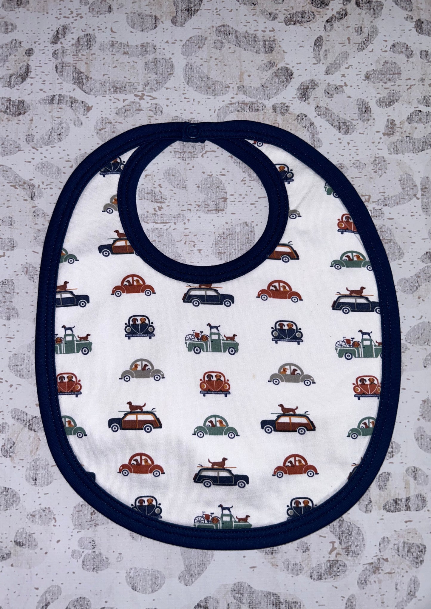 Baby Loren Cars and dogs pima bib