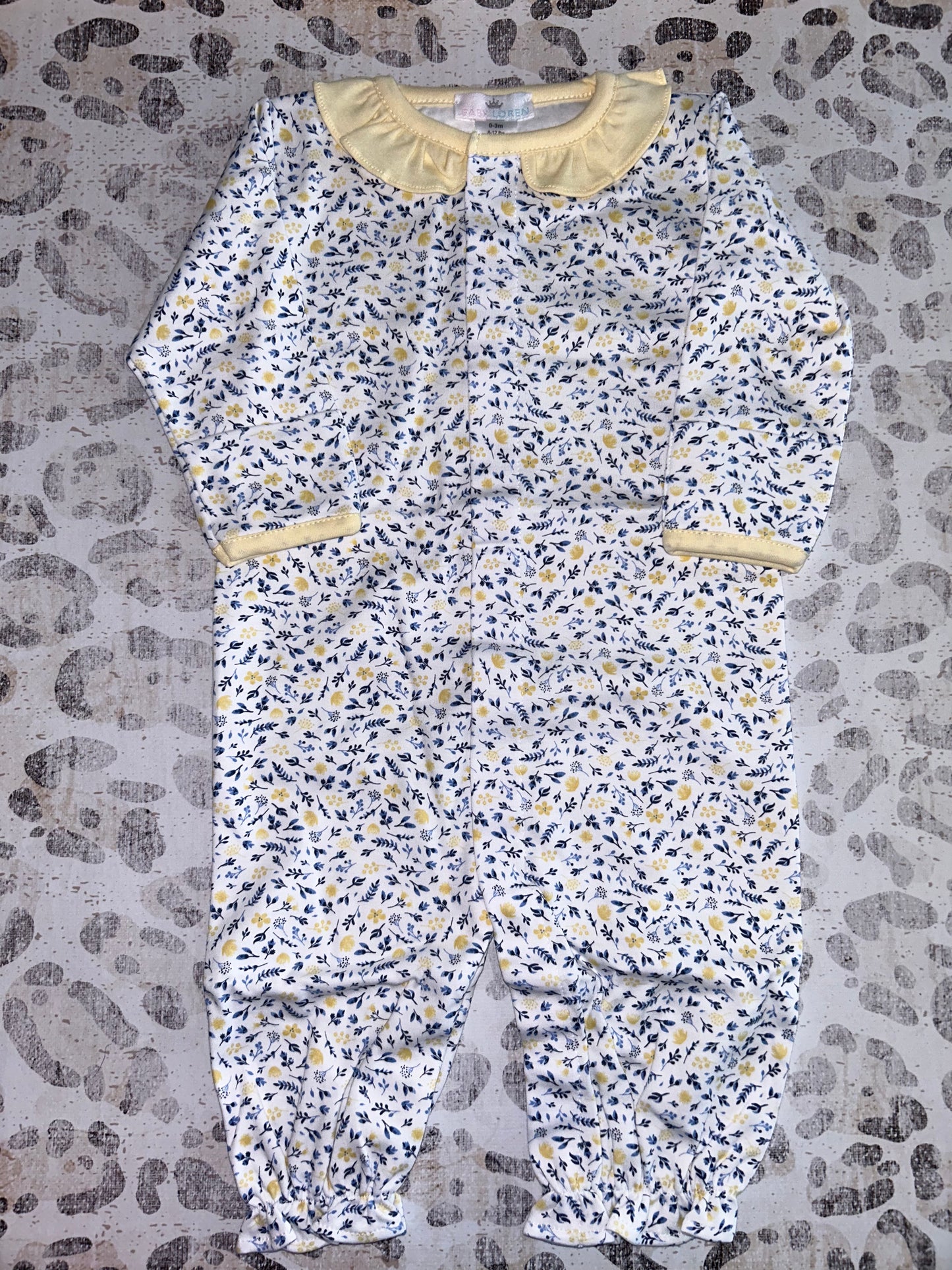 Baby Loren Azul Floral Pima Converter Gown