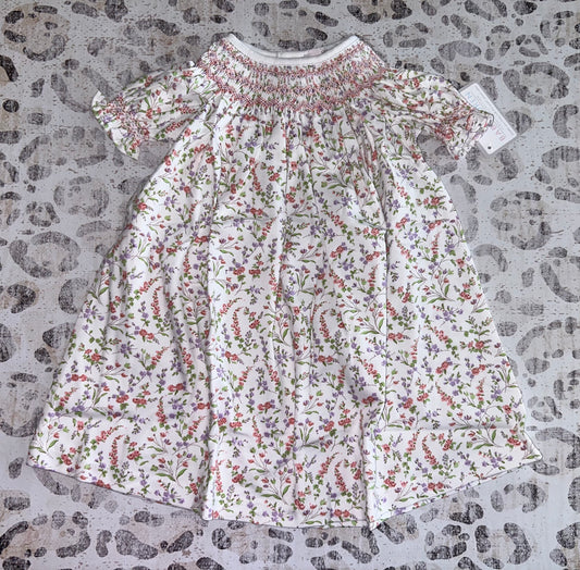 Baby Loren  Evelyn Floral Pima Hand smocked Dress