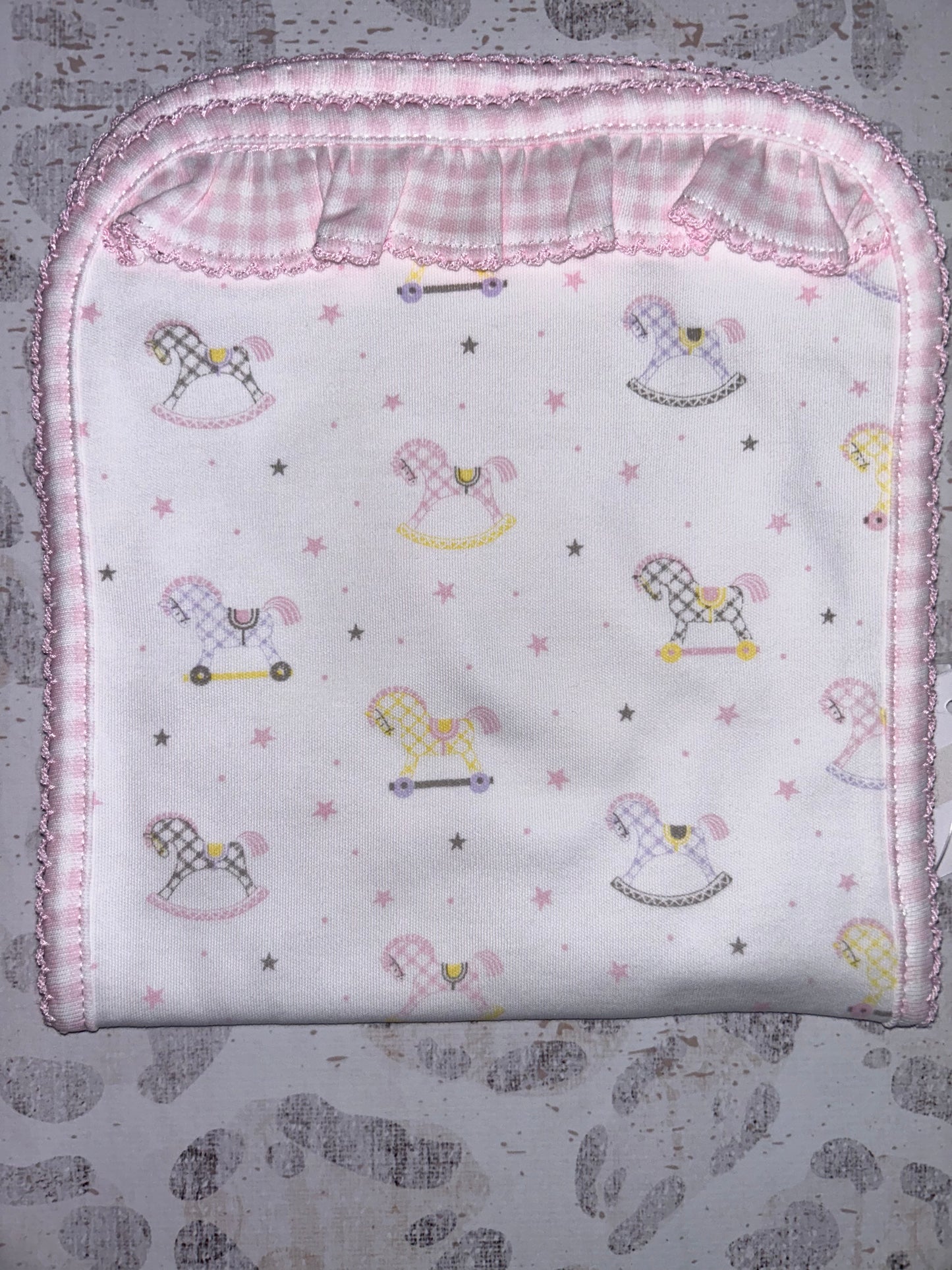 Baby Loren My Sweet Rocking Horse Pima Burp cloth - McGough Twins