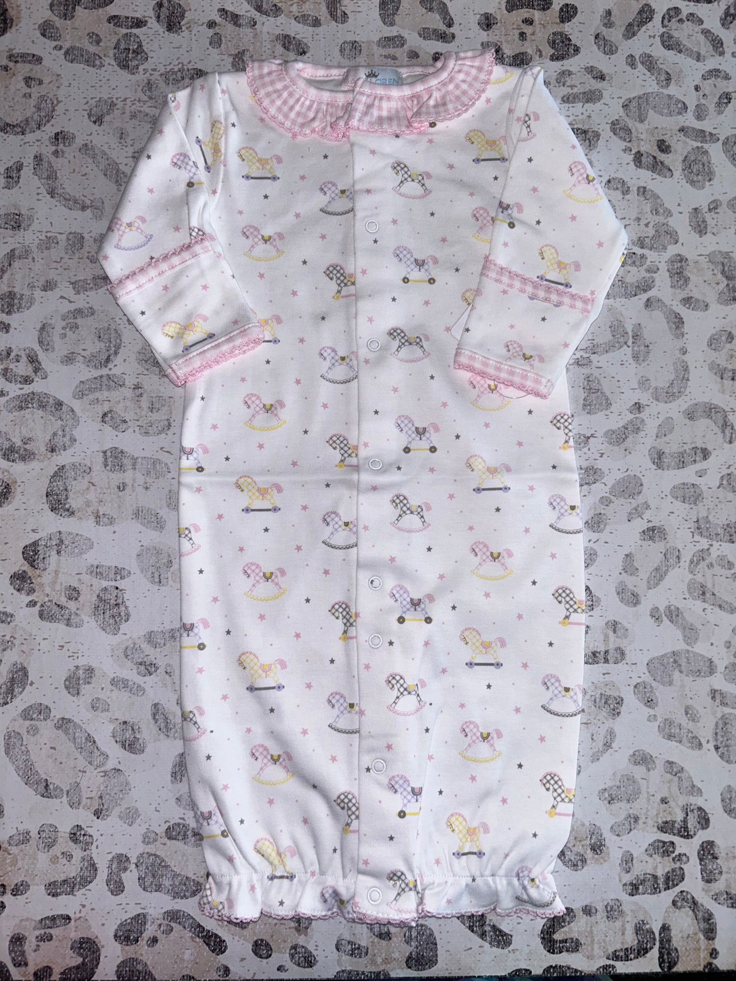 Baby Loren My Sweet Rocking Horse Pima Converter Gown pink