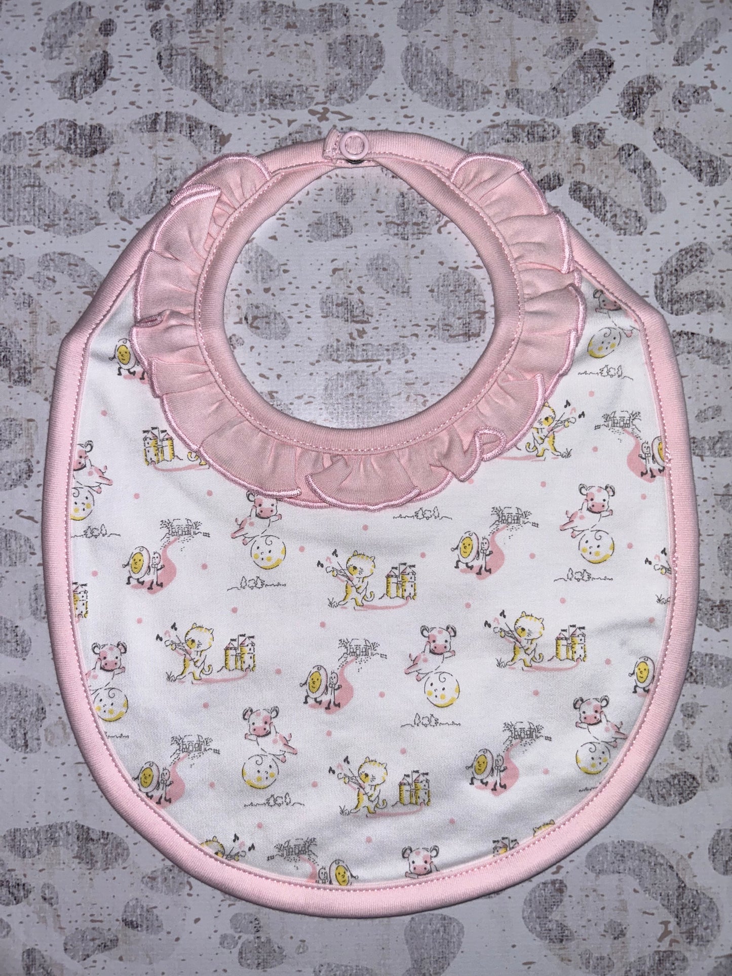 Baby Loren Nursery Rhymes Pink Pima Bib