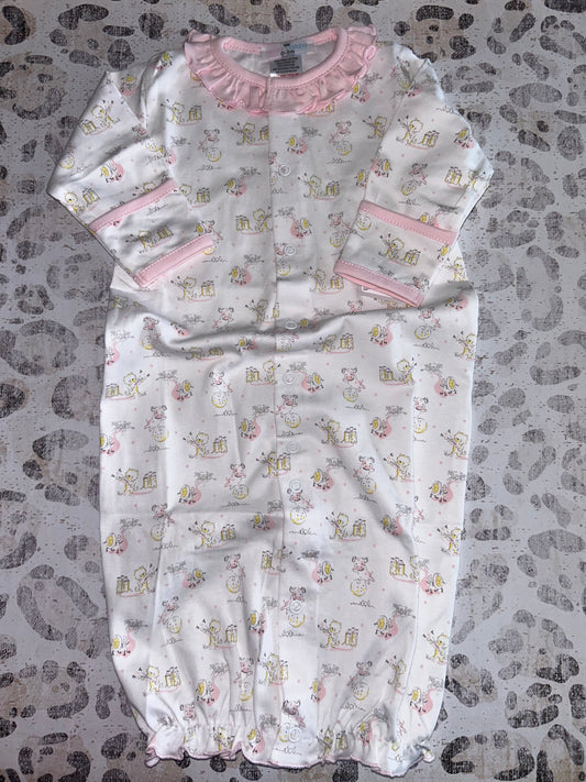 Baby Loren Nursery Rhymes Pink Pima Converter Gown