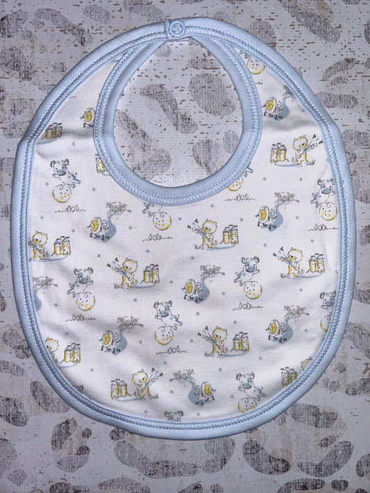 Baby Loren Nursery Rhymes Blue Pima Bib