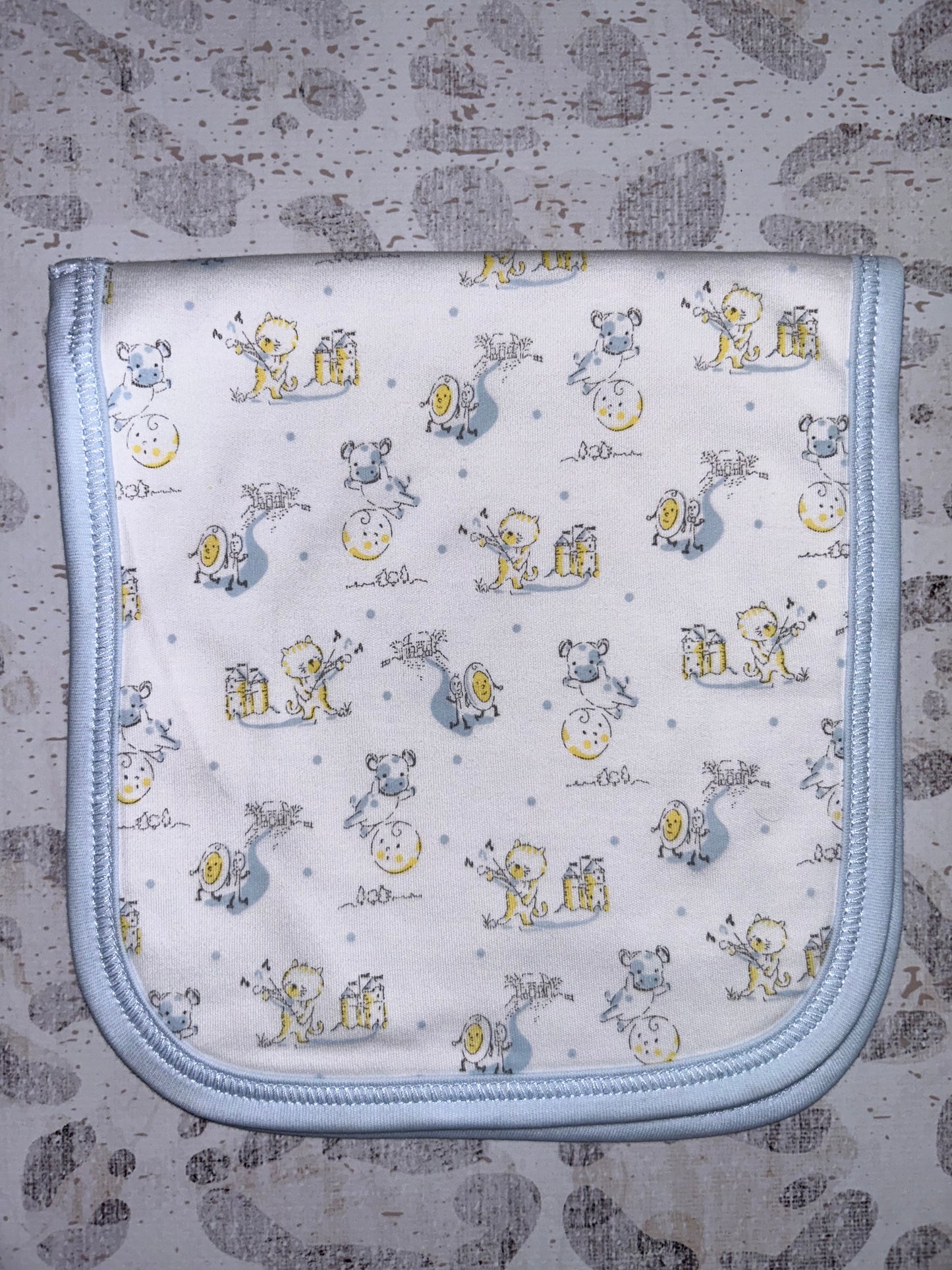 Baby Loren Nursery Rhymes Blue Pima Burp pad