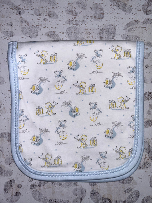 Baby Loren Nursery Rhymes Blue Pima Burp pad