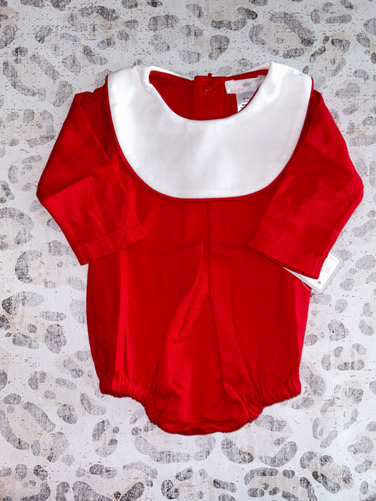 Baby Loren Red Bib pima Bubble