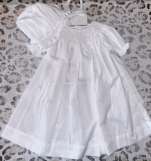 P.A. White Daygown w/ wave smocking - Mary Michael Walker