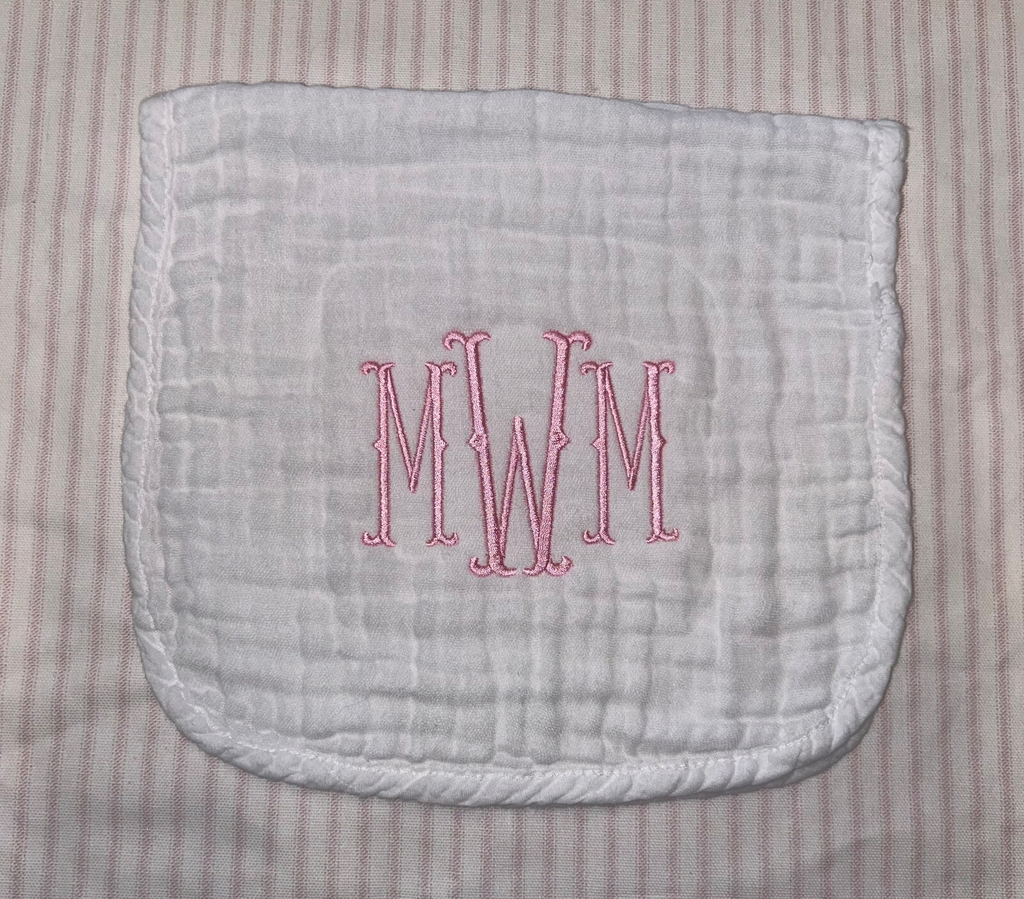 Monogrammed Burp Cloths - Mary Michael Walker