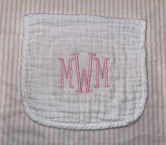 Monogrammed Burp Cloths - Mary Michael Walker