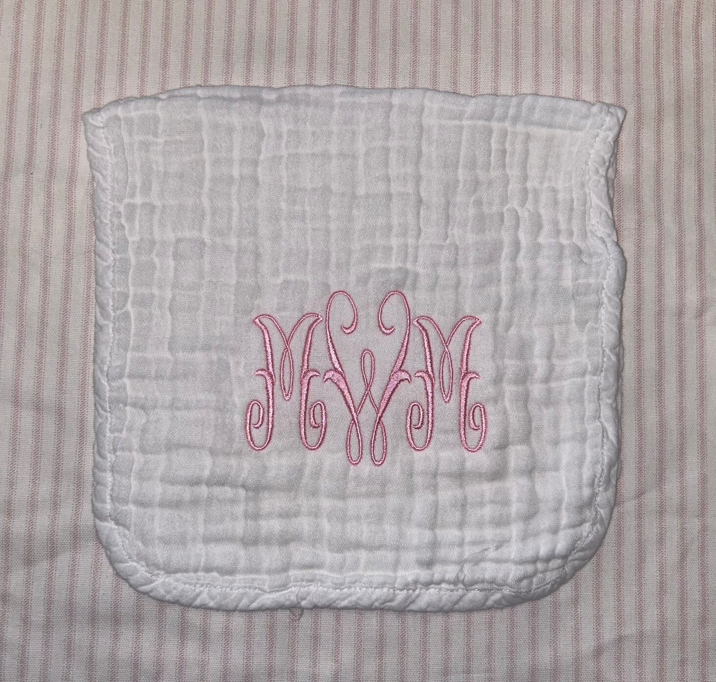 Monogrammed Burp Cloths - Mary Michael Walker