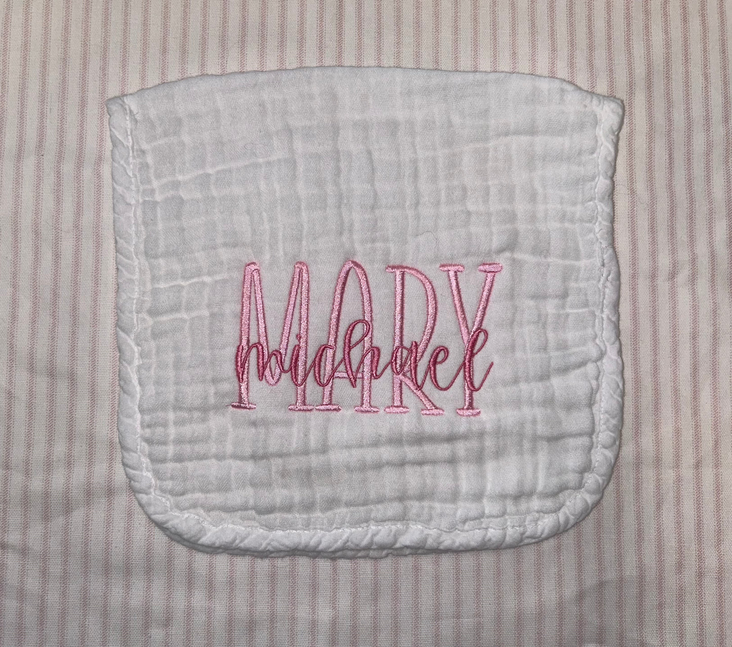 Monogrammed Burp Cloths - Mary Michael Walker