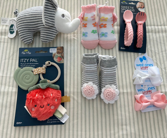 Bows, socks, toys, & spoon set - Callie Beth McDonald