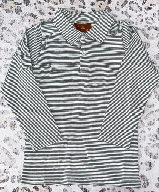 Millie Jay Weston LS Shirt - Sage Stripe