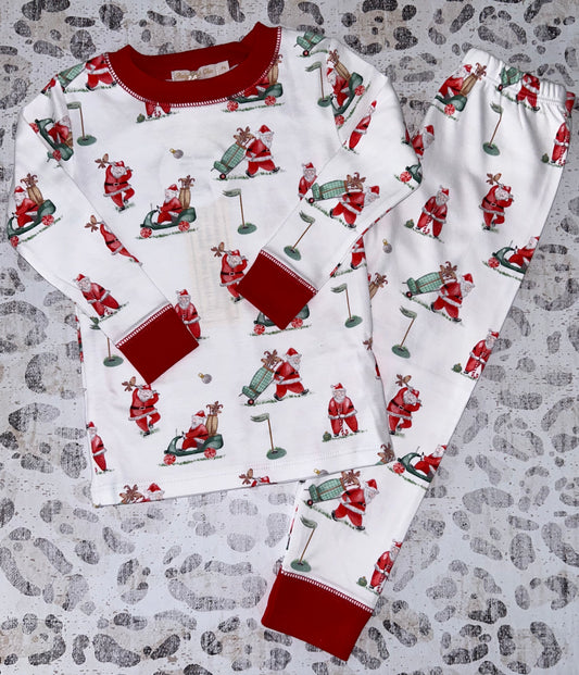 Baby Club Chic Santa's golf pj set