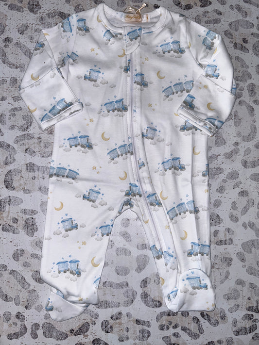 Baby Club Chic Little Train Zipped Footie