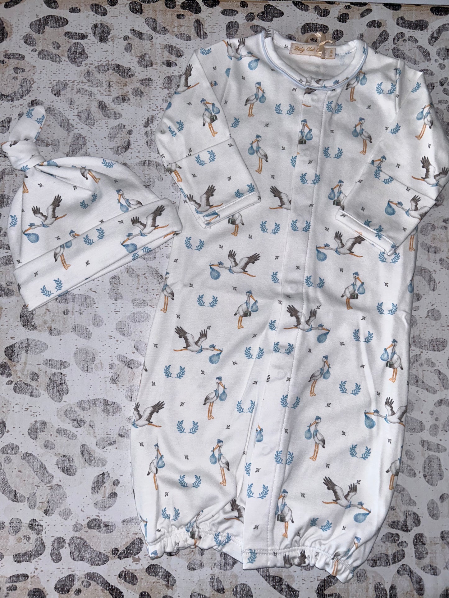 Baby Club Chic welcome baby blue converter gown (no hat)