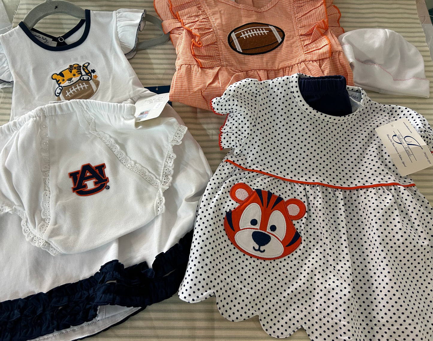 Auburn Items, Football outfit, & Shimoa white beanie - Trice Baby