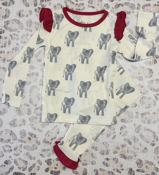 Hamner Hill Elephant Ruffle Loungewear Set