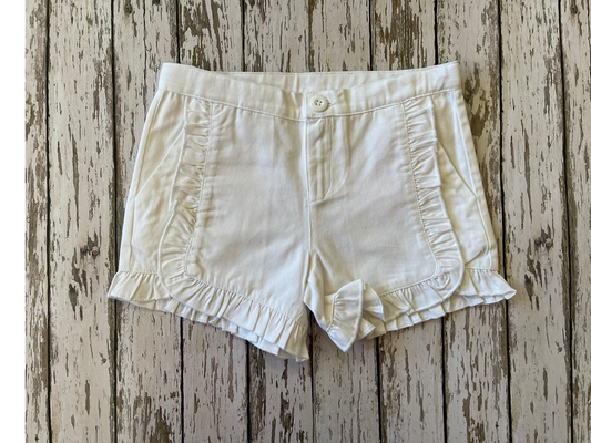 Ruffle Butts White Ruffle Trim Woven Kids Shorts