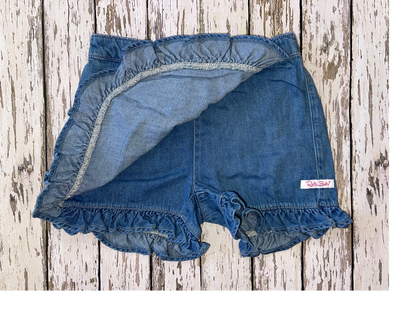 Ruffle Butts Light Wash Denim Ruffled Skort