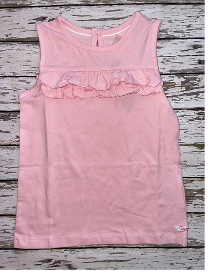 Ruffle Butts Pink Knit Ruffle Trim Tank