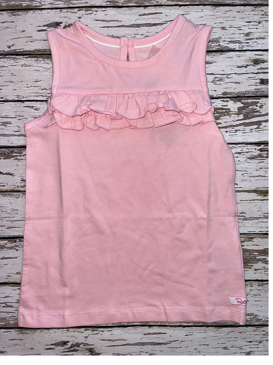 Ruffle Butts Pink Knit Ruffle Trim Tank