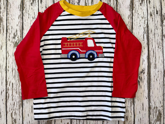 Limited Firetruck Appliqué Long Sleeve Shirt