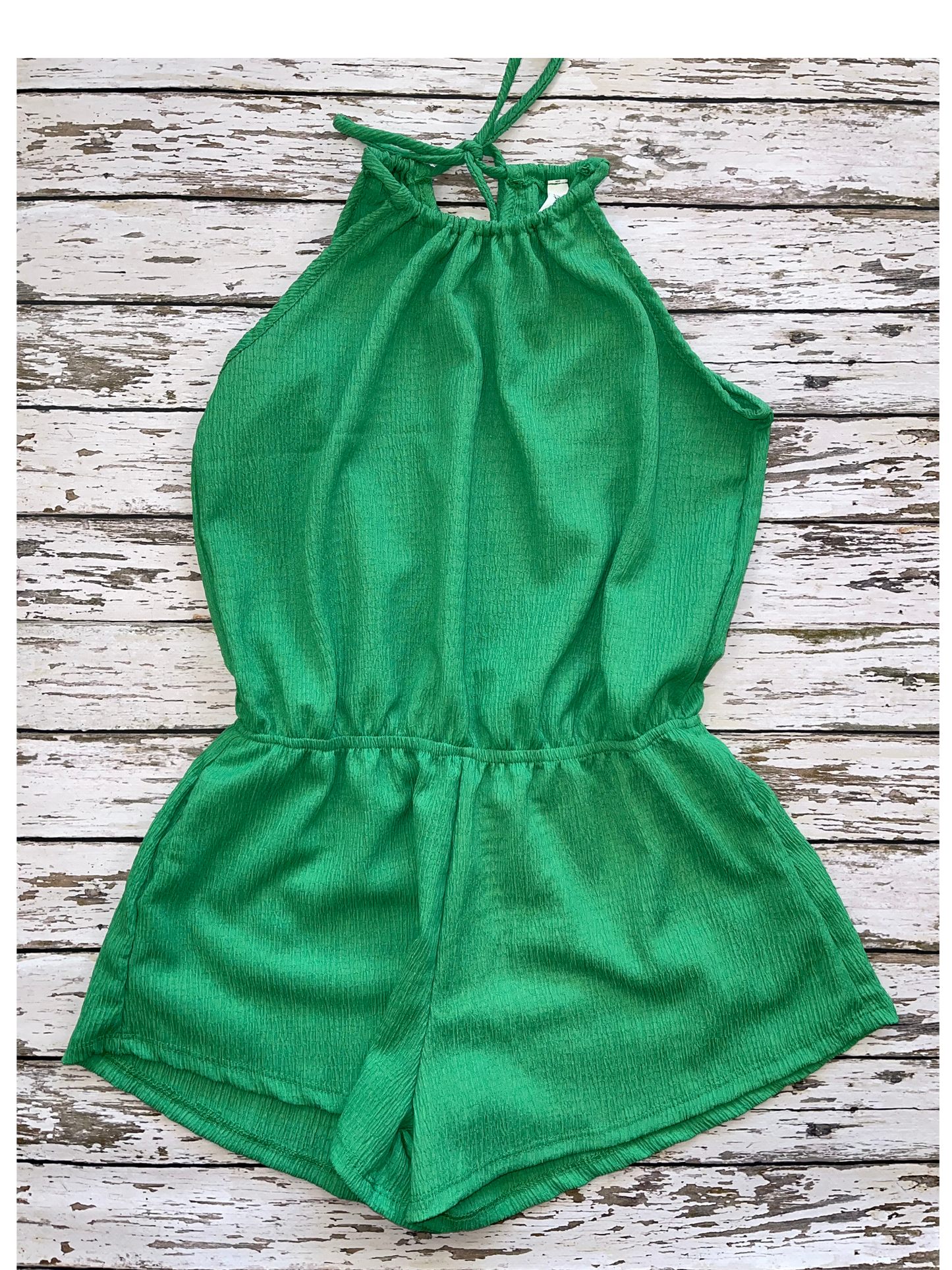 Good Girl Green Sleeveless Romper