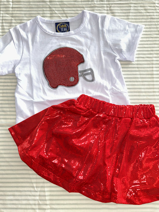 Emma Jean Kids Red Sparkle Skort