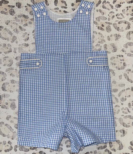 Lil Cactus Blue & White Check Romper