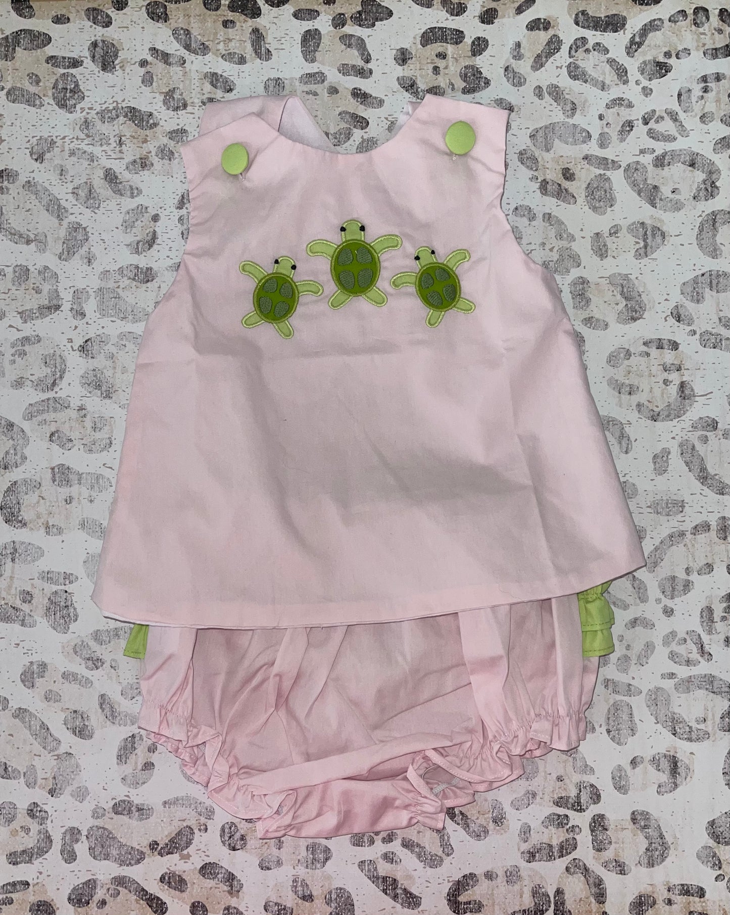 Lil Cactus Pink Turtle Appliqué Outfit Set